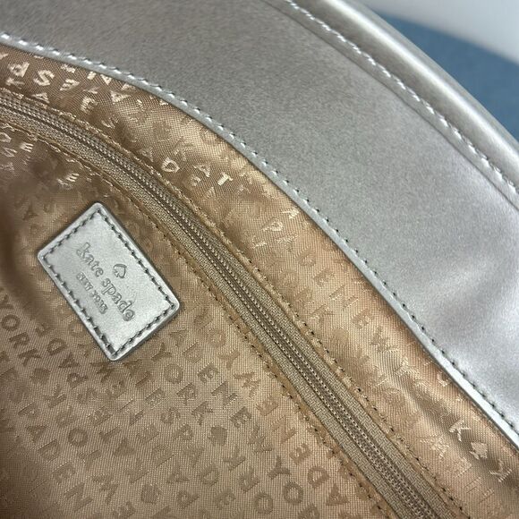 Kate Spade Small Harmony Metallic Tote Bag With Silver Hearts - Picture 7 of 13